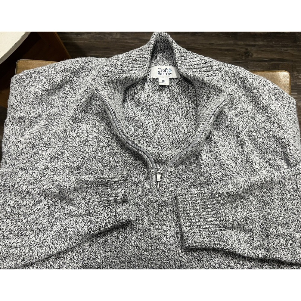 Croft & Barrow Soft 1/4 Zip‎ Sweater SZ XXL Gray 2XL
